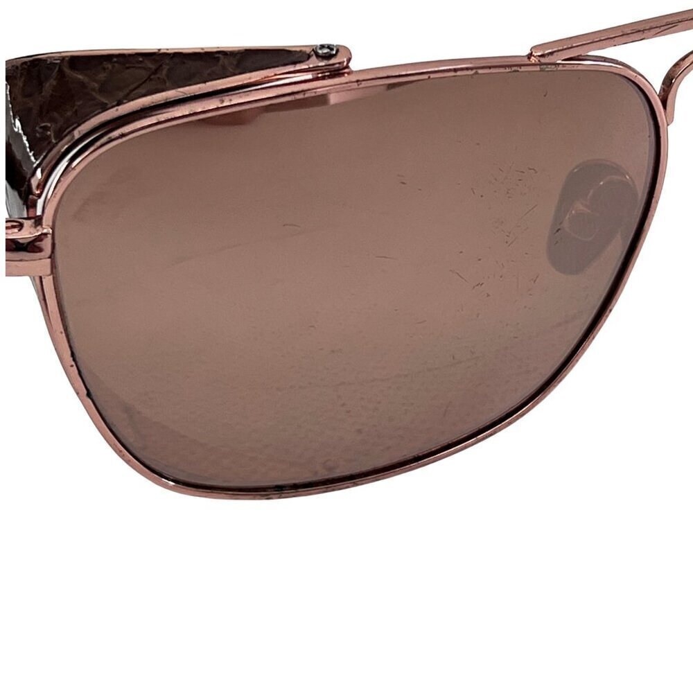 Linda Farrow Rose Gold Titanium Snakeskin Folding Blinker Aviator Sunglasses — image 6 of 8